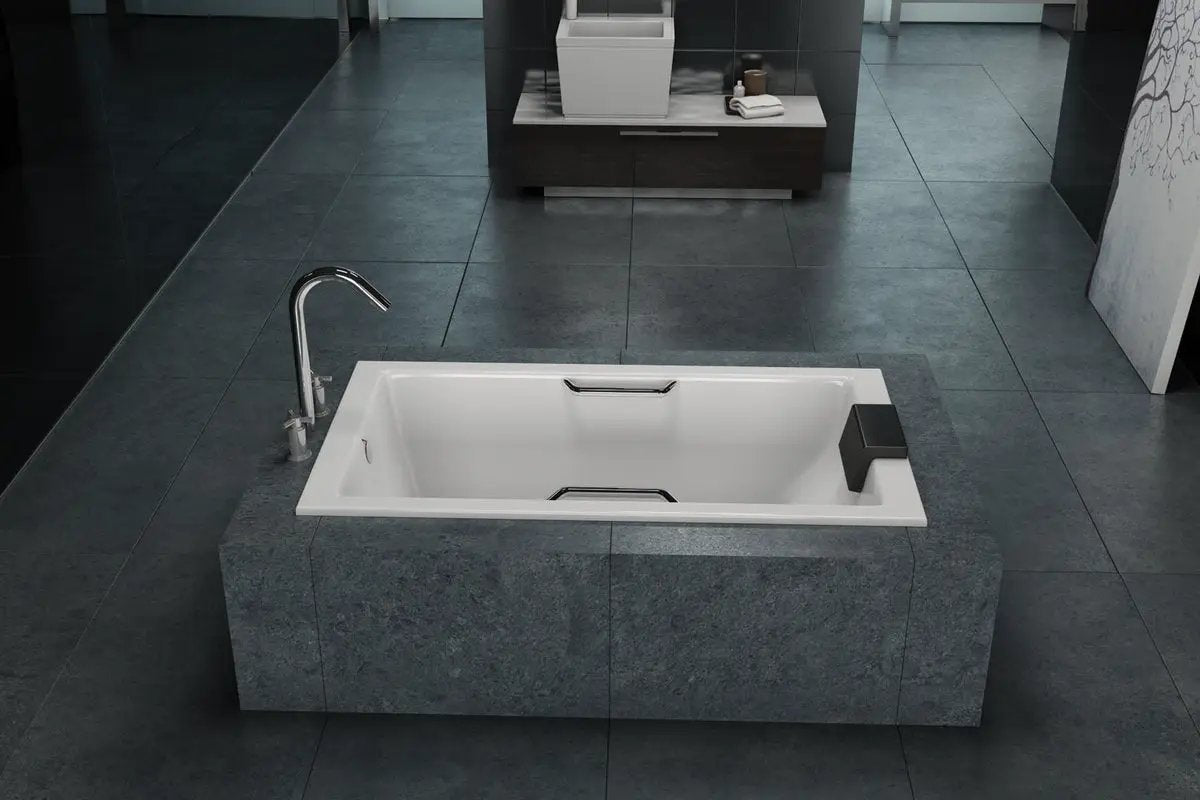 white drop-in bathtub