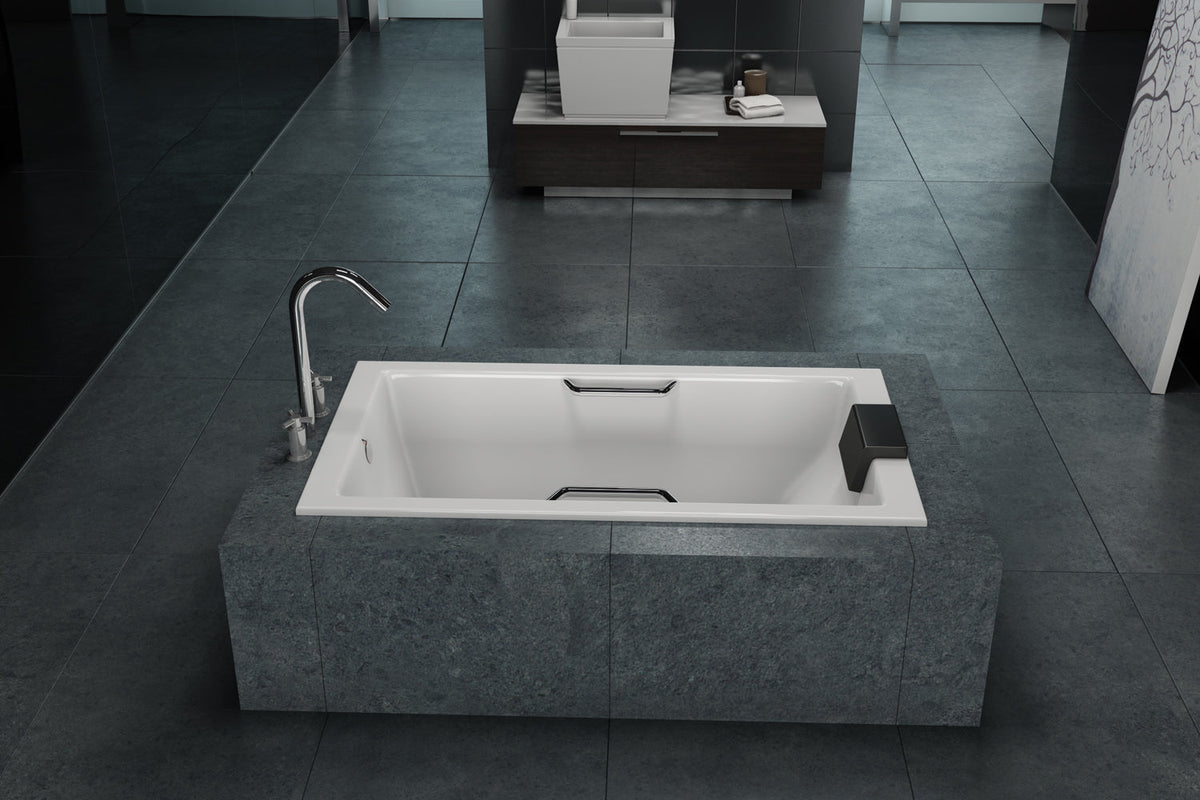 white drop-in bathtub
