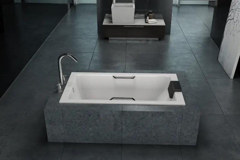 white drop-in bathtub