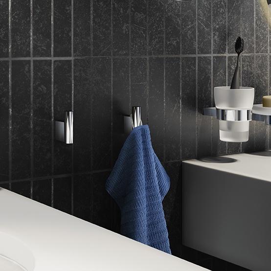 polished chrome towel hook