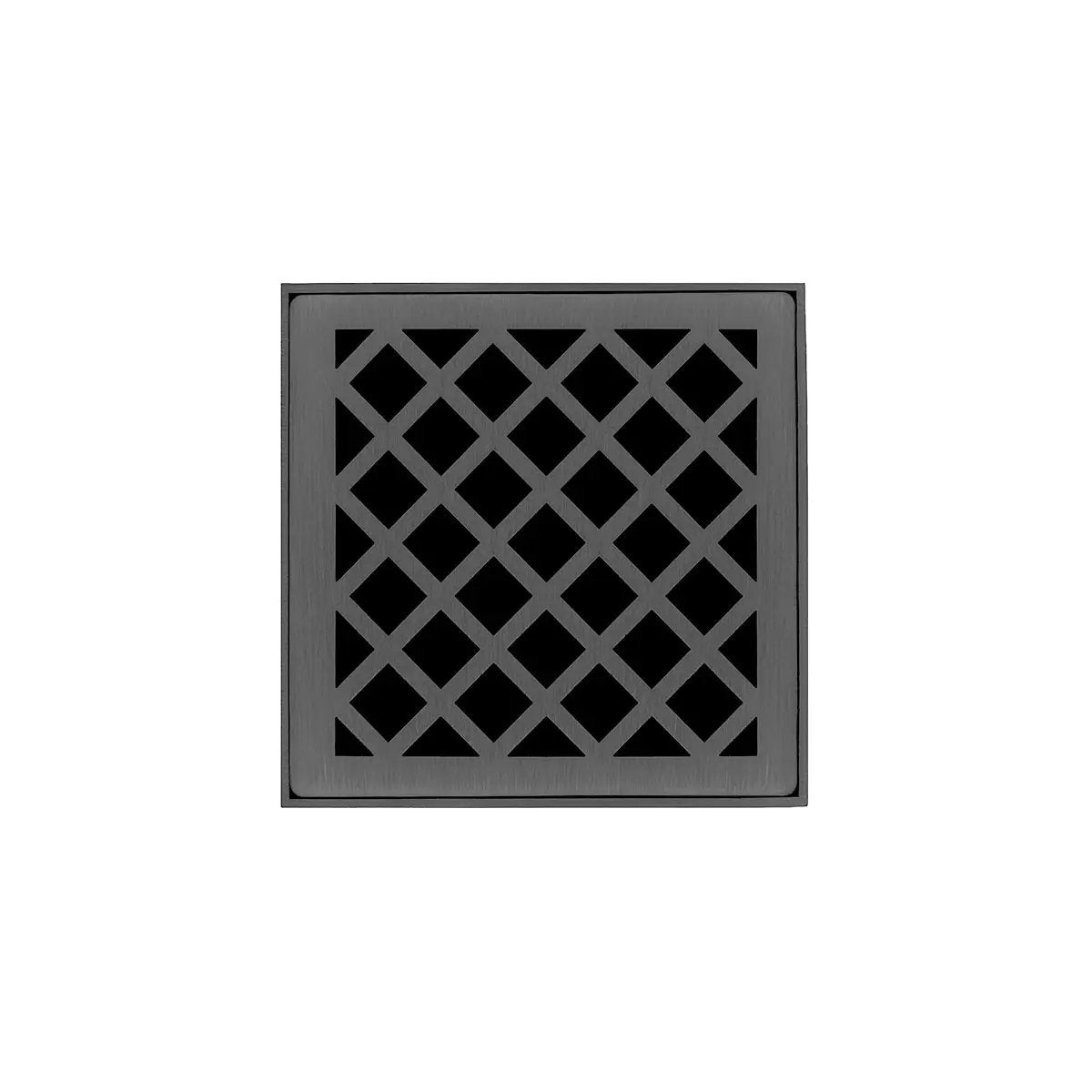 Infinity Drain 4" x 4" XD 4 Complete Kit with Criss-Cross Pattern Decorative Plate with PVC Drain Body, 2" Outlet by Infinity Drain