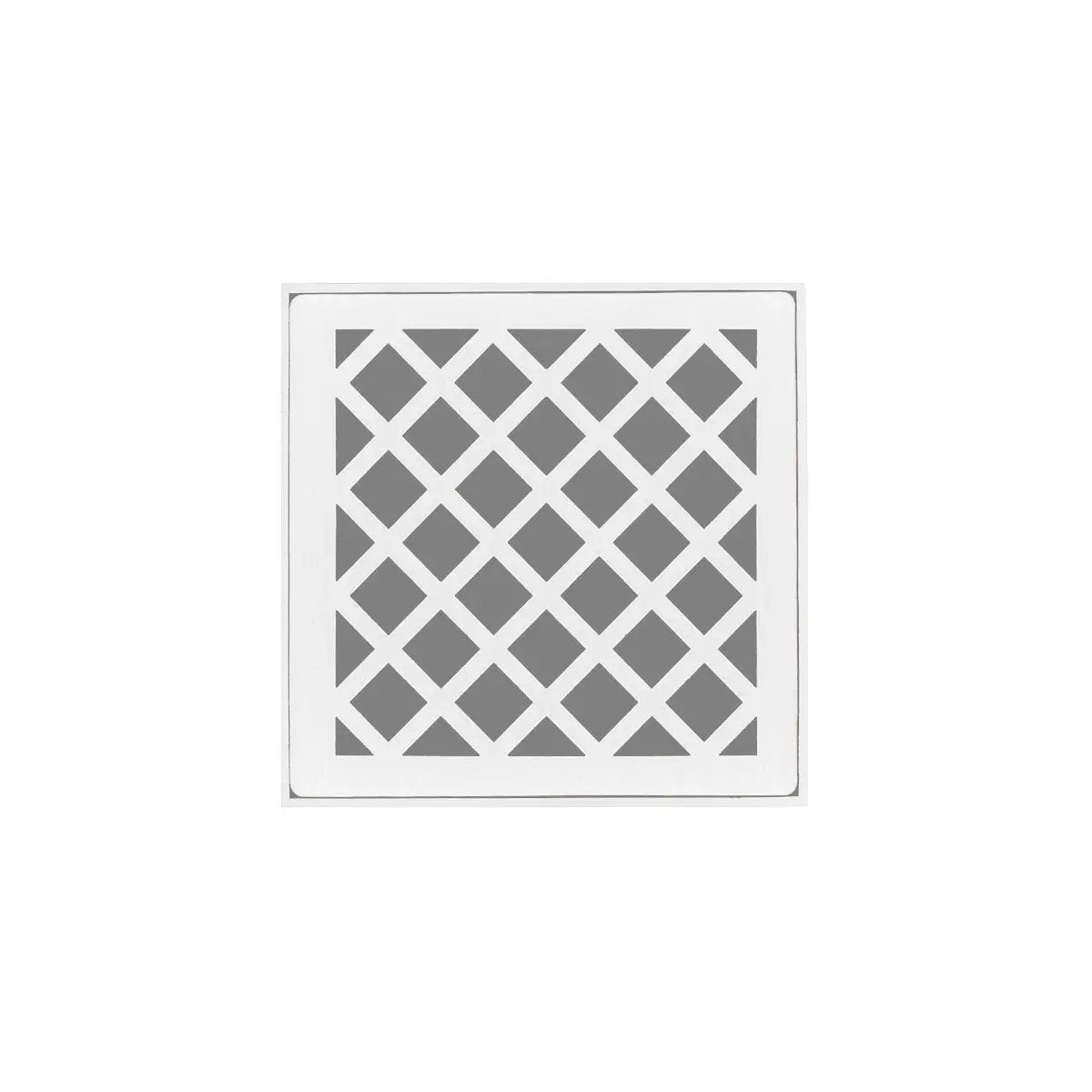 Infinity Drain 4" x 4" XD 4 Complete Kit with Criss-Cross Pattern Decorative Plate with PVC Drain Body, 2" Outlet by Infinity Drain
