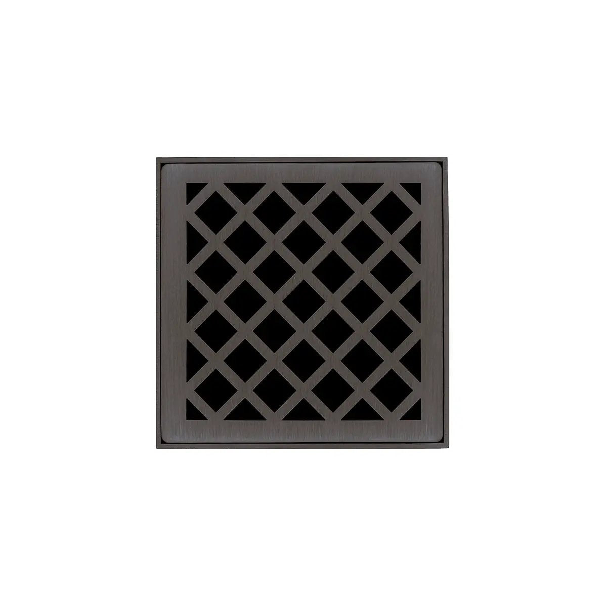Infinity Drain 4" x 4" XD 4 Complete Kit with Criss-Cross Pattern Decorative Plate with PVC Drain Body, 2" Outlet by Infinity Drain