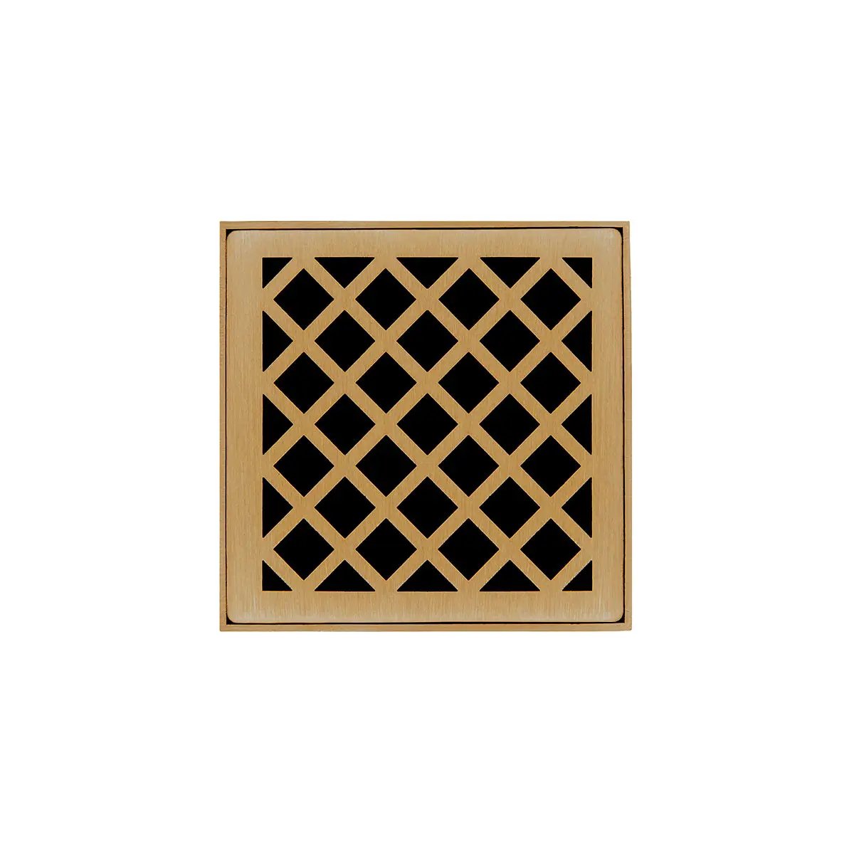 Infinity Drain 4" x 4" XD 4 Complete Kit with Criss-Cross Pattern Decorative Plate with PVC Drain Body, 2" Outlet by Infinity Drain