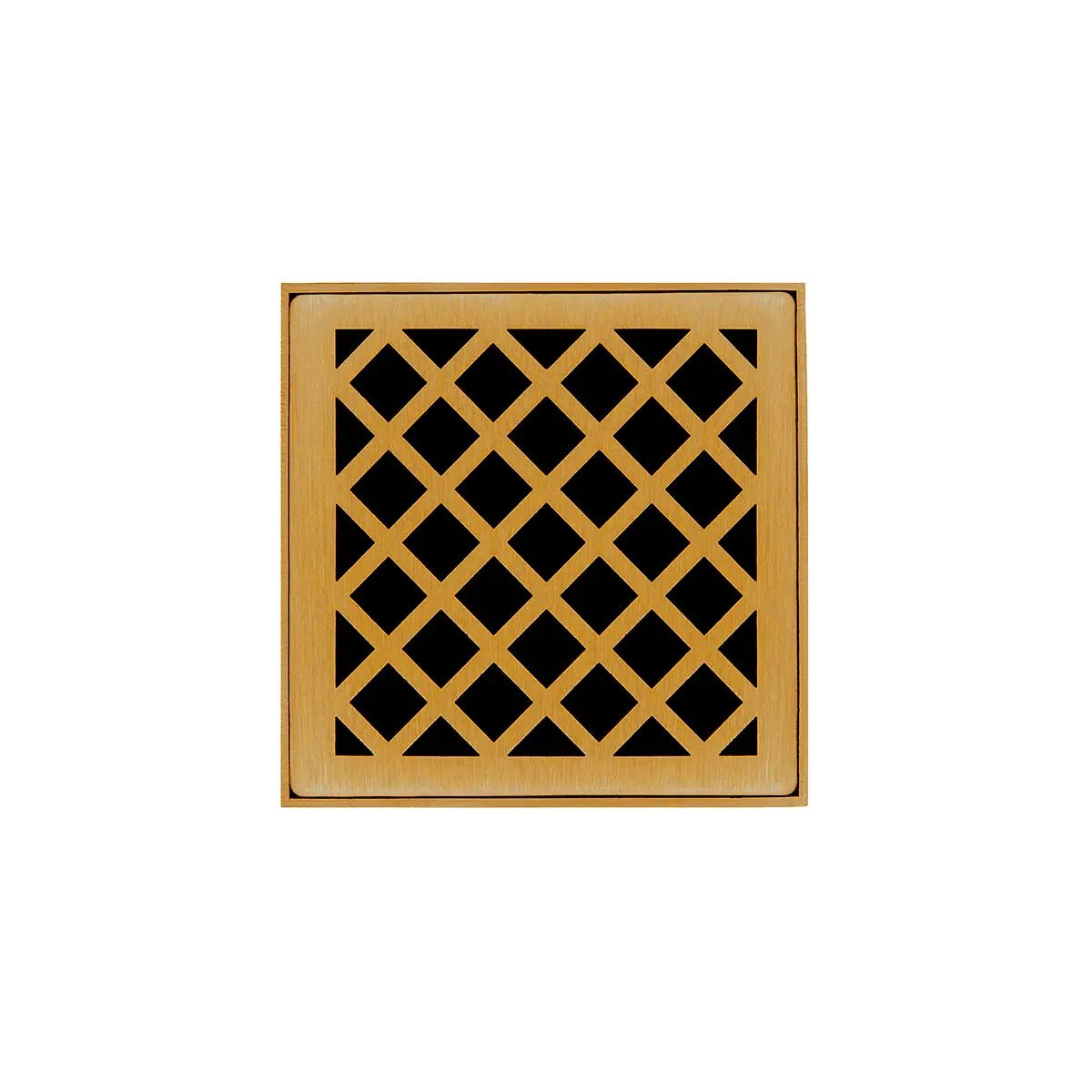 Infinity Drain 4" x 4" XD 4 Complete Kit with Criss-Cross Pattern Decorative Plate with PVC Drain Body, 2" Outlet by Infinity Drain