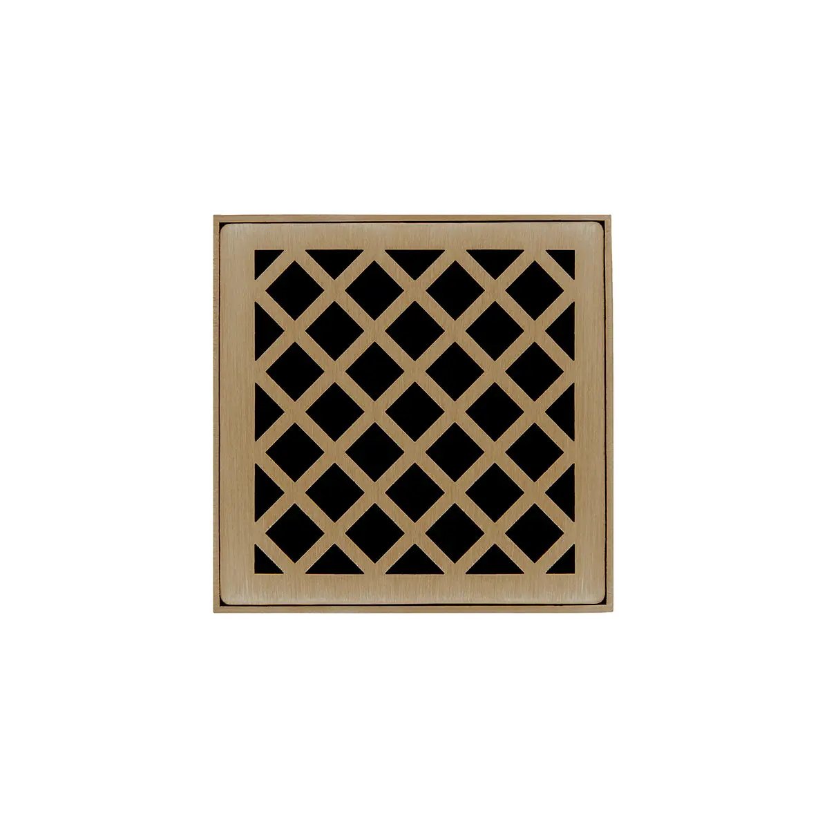 Infinity Drain 4" x 4" XD 4 Complete Kit with Criss-Cross Pattern Decorative Plate with PVC Drain Body, 2" Outlet by Infinity Drain