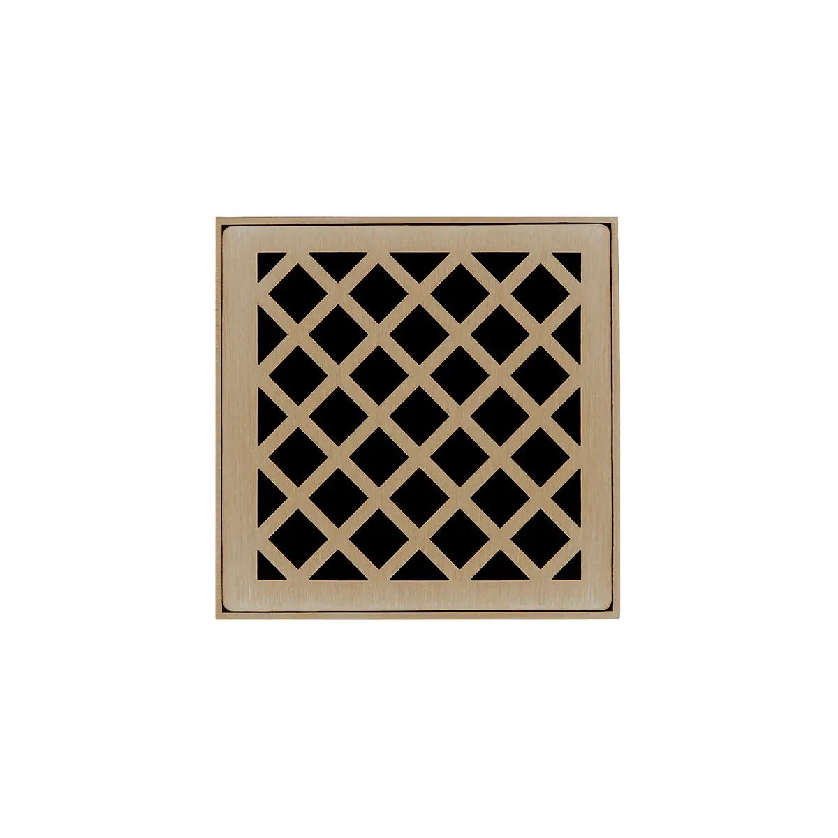 Infinity Drain 4" x 4" XD 4 Complete Kit with Criss-Cross Pattern Decorative Plate with PVC Drain Body, 2" Outlet by Infinity Drain