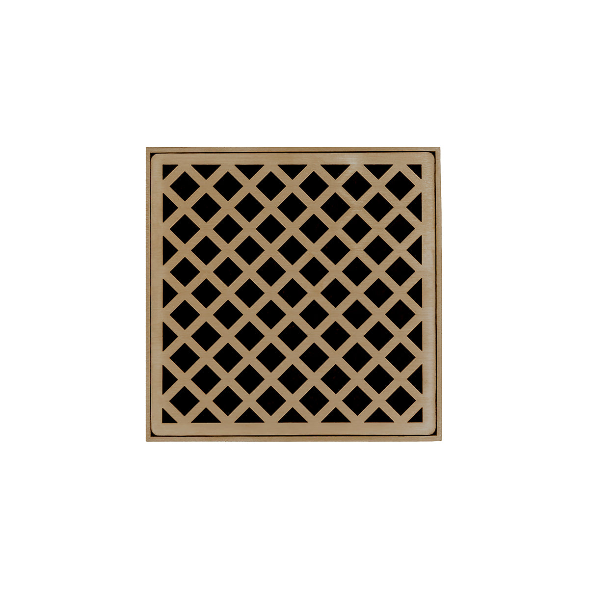 Infinity Drain 5" x 5" XD 5 Complete Kit with Criss-Cross Pattern Decorative Plate with ABS Drain Body, 2" Outlet