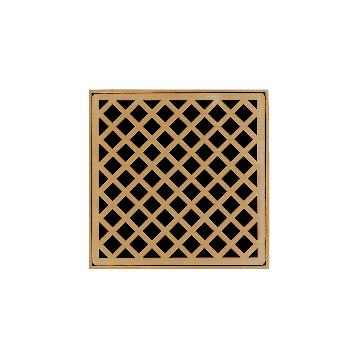 Infinity Drain 5" x 5" XD 5 Complete Kit with Criss-Cross Pattern Decorative Plate with Cast Iron Drain Body, 2" Outlet by Infinity Drain