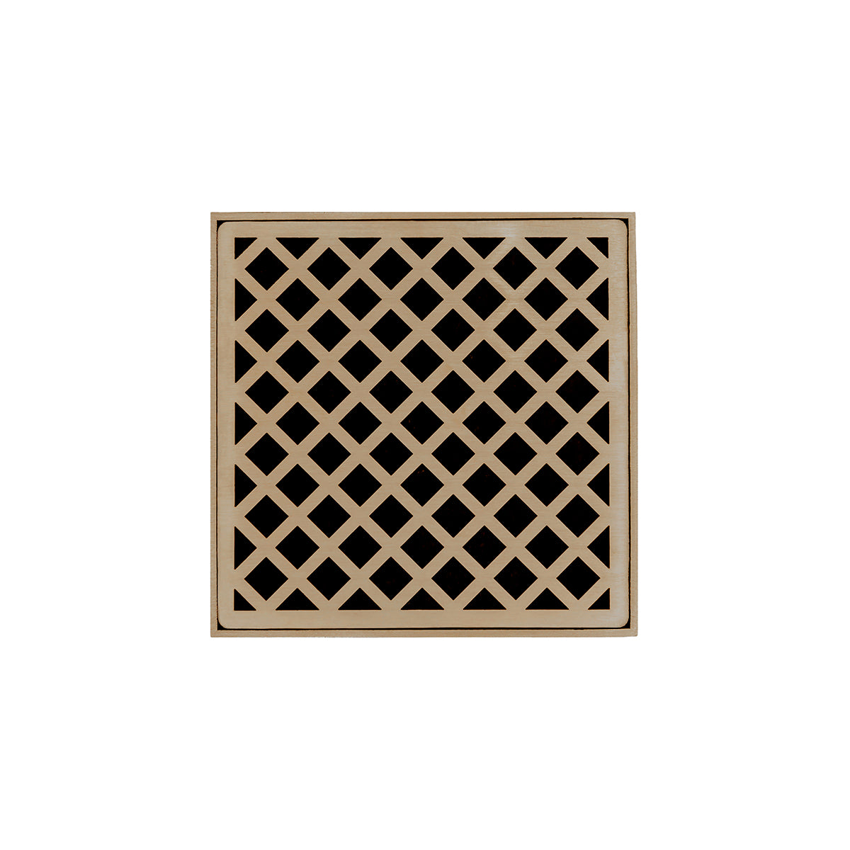 Infinity Drain 5" x 5" XD 5 Complete Kit with Criss-Cross Pattern Decorative Plate with Cast Iron Drain Body, 2" Outlet by Infinity Drain