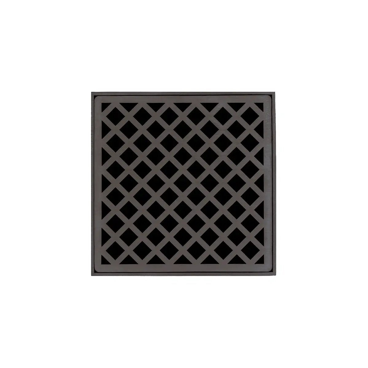Infinity Drain 5" x 5" XDB 5 Complete Kit with Criss-Cross Pattern Decorative Plate with PVC Bonded Flange Drain Body, 2", 3" and 4" Outlet by Infinity Drain