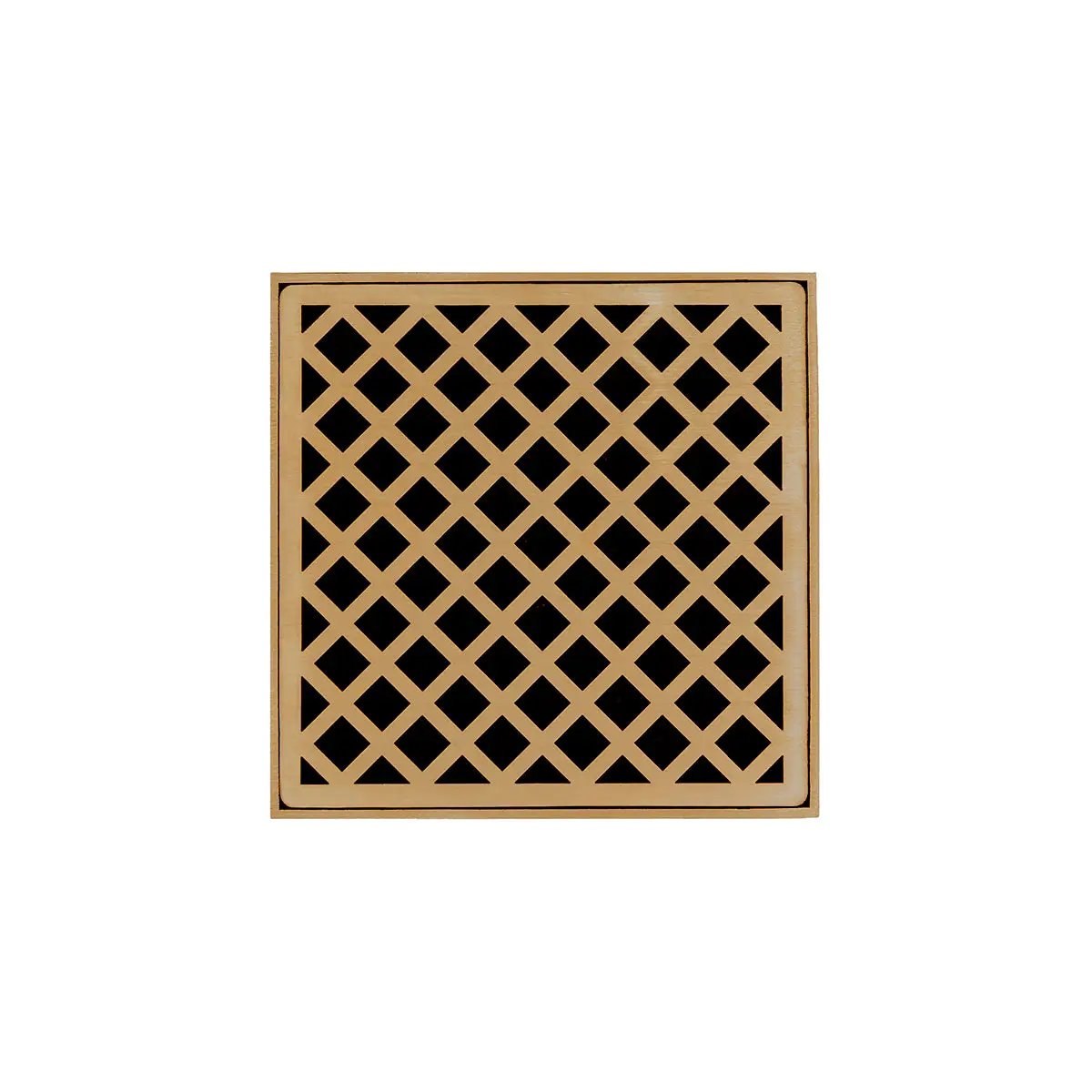 Infinity Drain 5" x 5" XDB 5 Complete Kit with Criss-Cross Pattern Decorative Plate with PVC Bonded Flange Drain Body, 2", 3" and 4" Outlet by Infinity Drain