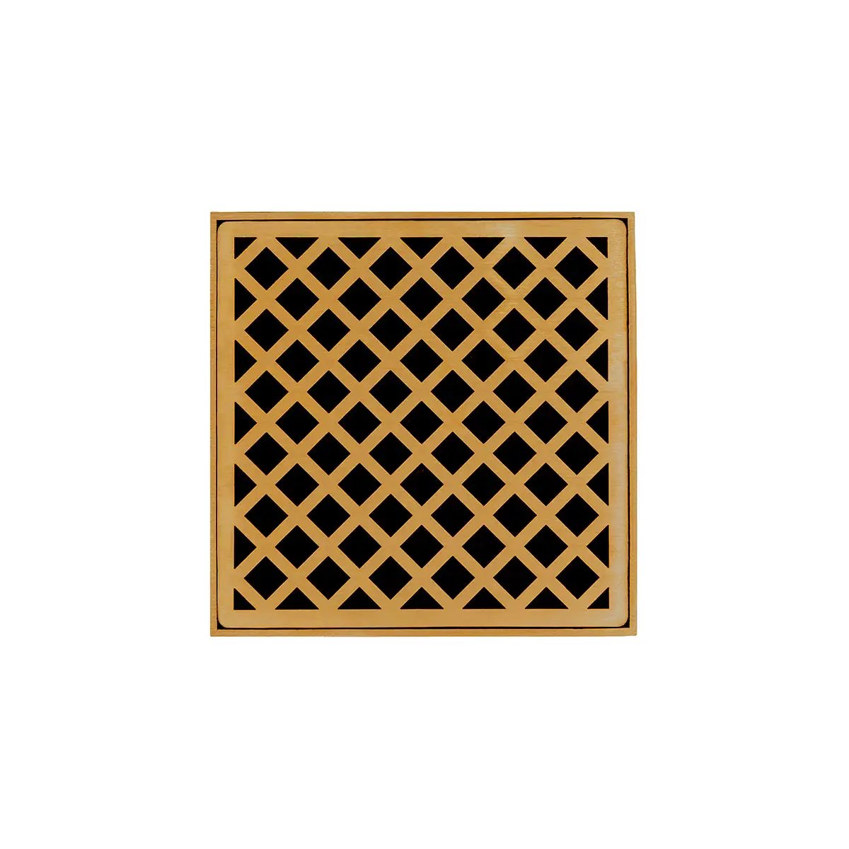 Infinity Drain 5" x 5" XDB 5 Complete Kit with Criss-Cross Pattern Decorative Plate with PVC Bonded Flange Drain Body, 2", 3" and 4" Outlet by Infinity Drain