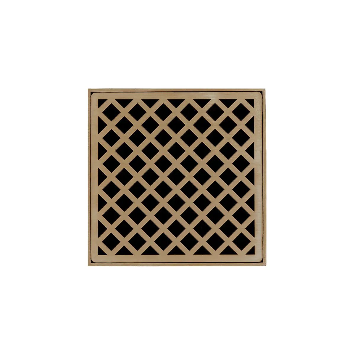 Infinity Drain 5" x 5" XDB 5 Complete Kit with Criss-Cross Pattern Decorative Plate with PVC Bonded Flange Drain Body, 2", 3" and 4" Outlet by Infinity Drain