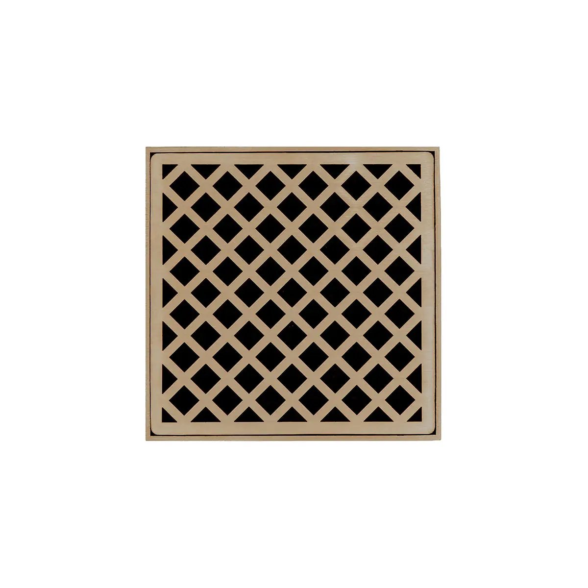 Infinity Drain 5" x 5" XDB 5 Complete Kit with Criss-Cross Pattern Decorative Plate with PVC Bonded Flange Drain Body, 2", 3" and 4" Outlet by Infinity Drain