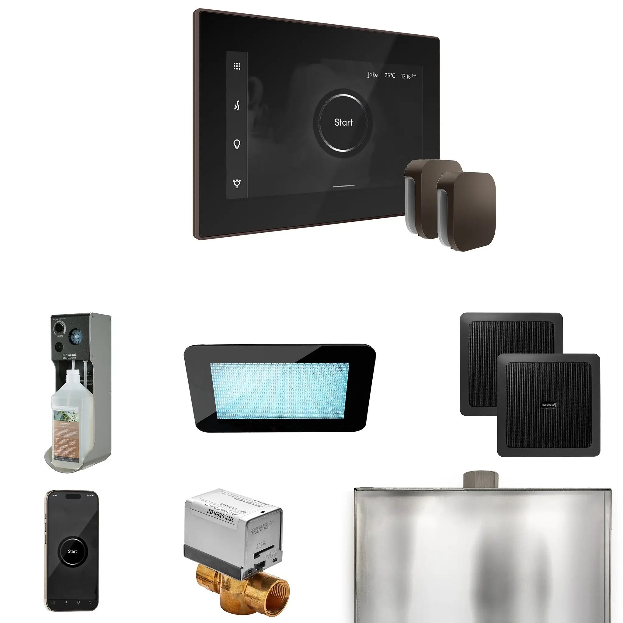 Mr Steam XDream Max Steam Shower Control Package with iSteamX Control and Steamhead by Mr Steam
