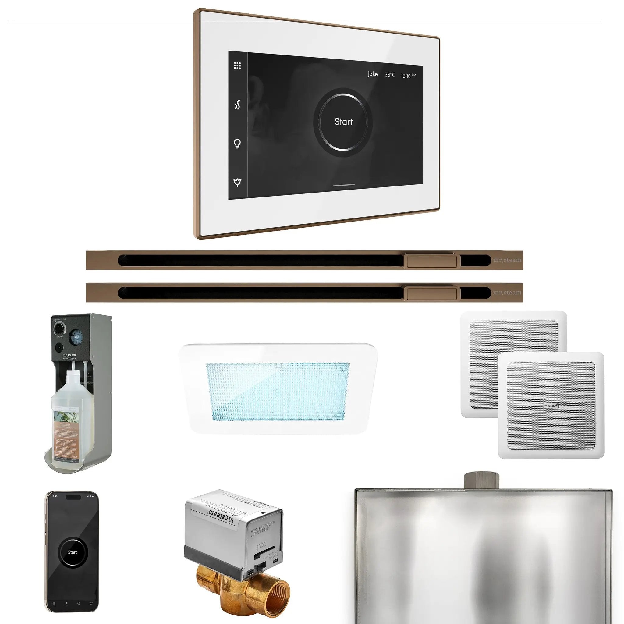 Mr Steam XDream Max Steam Shower Control Package with iSteamX Control and Linear Steamhead by Mr Steam