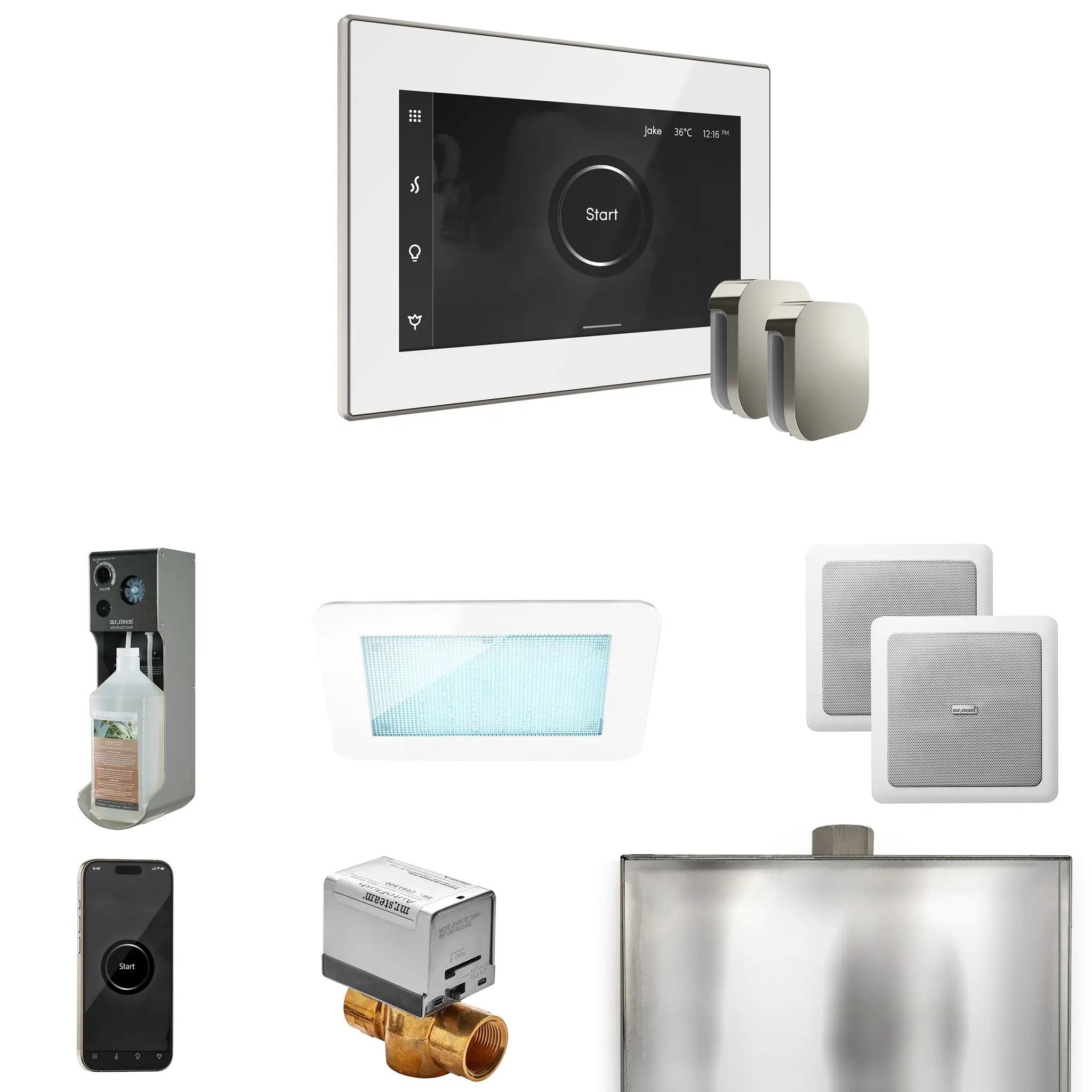 Mr Steam XDream Max Steam Shower Control Package with iSteamX Control and Steamhead by Mr Steam