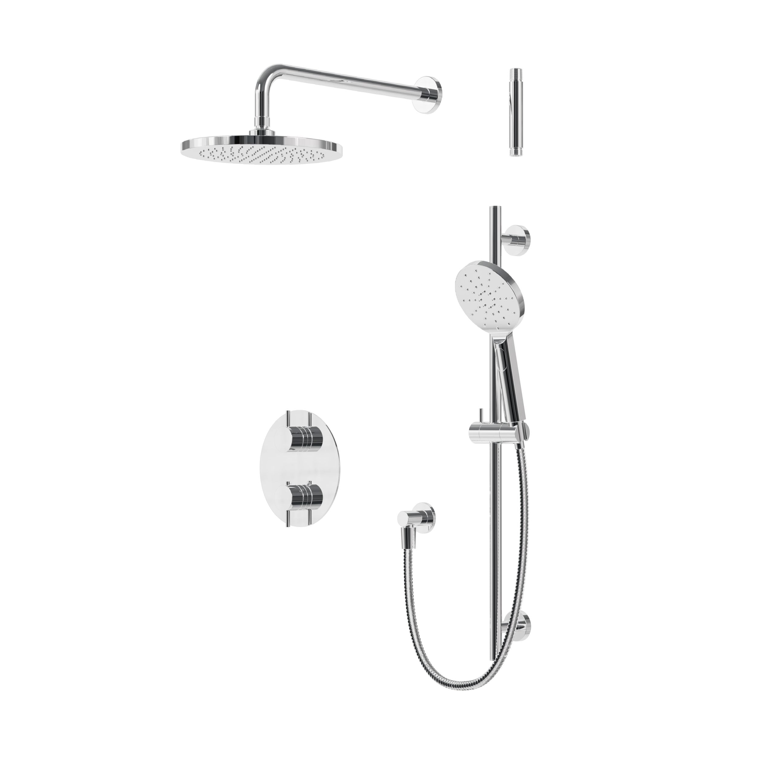 polished chrome shower kit