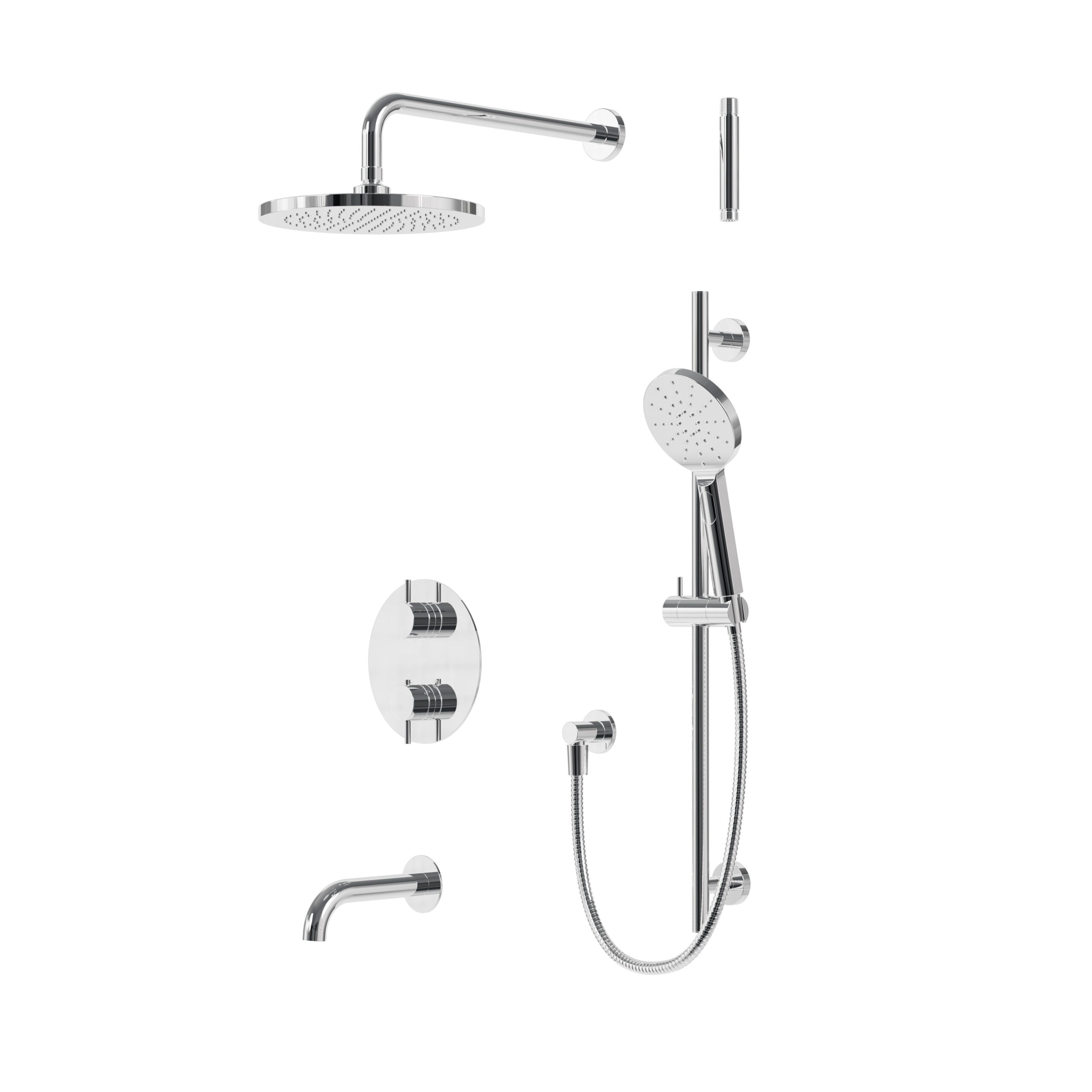 polished chrome shower kit