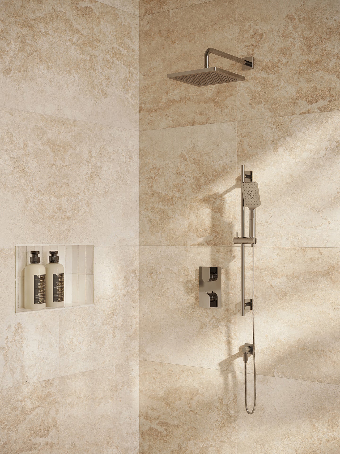 polished chrome shower kit