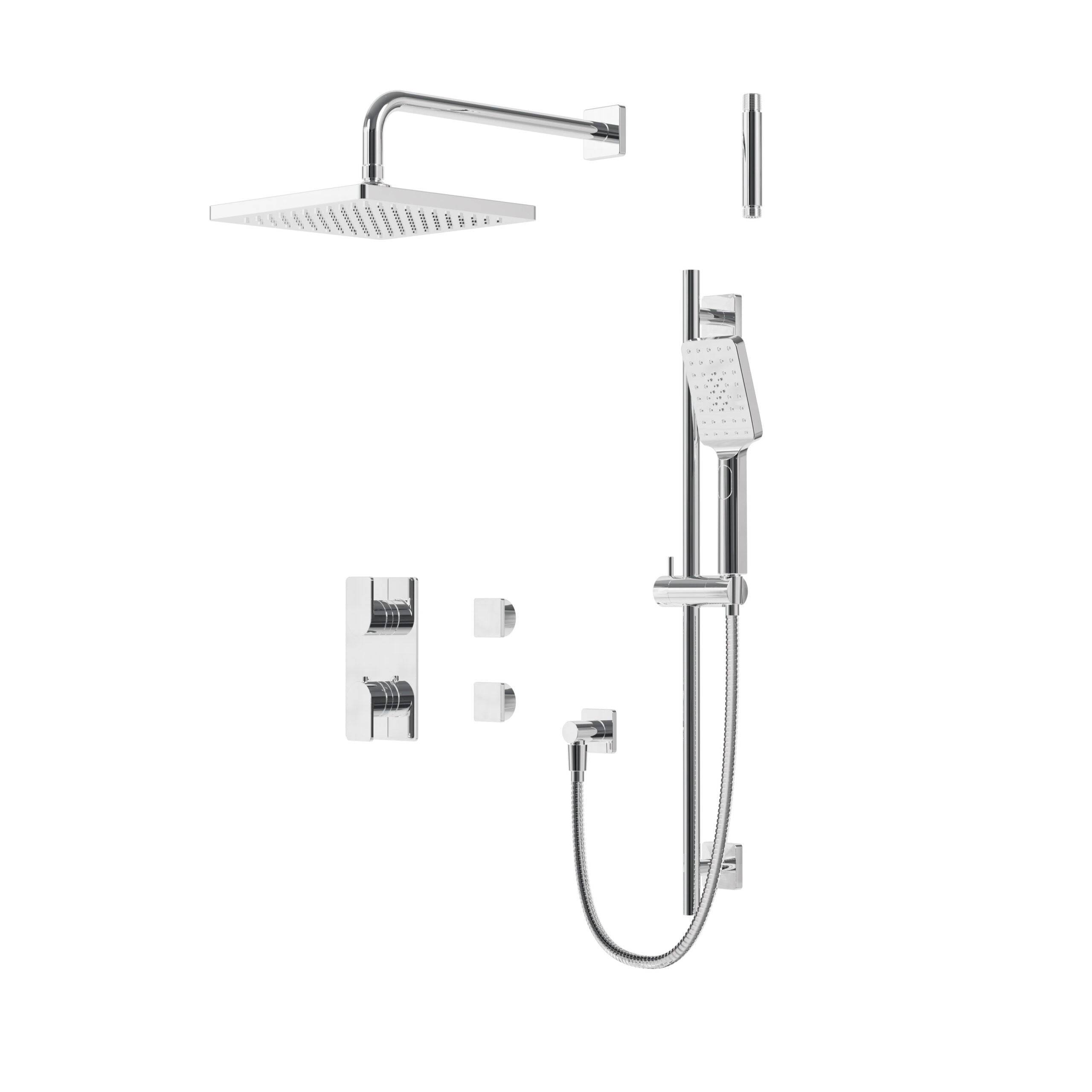 polished chrome shower kit