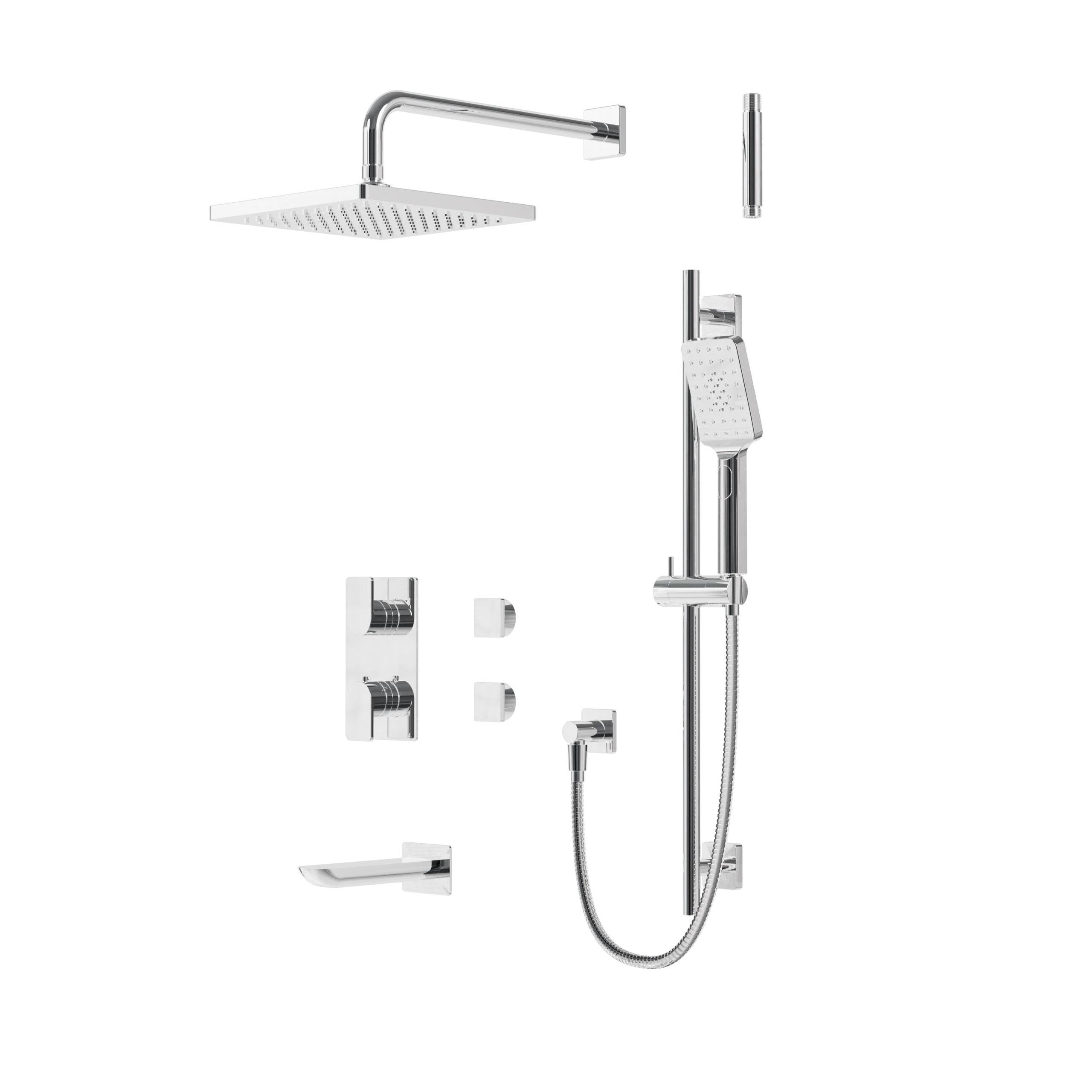 polished chrome shower kit