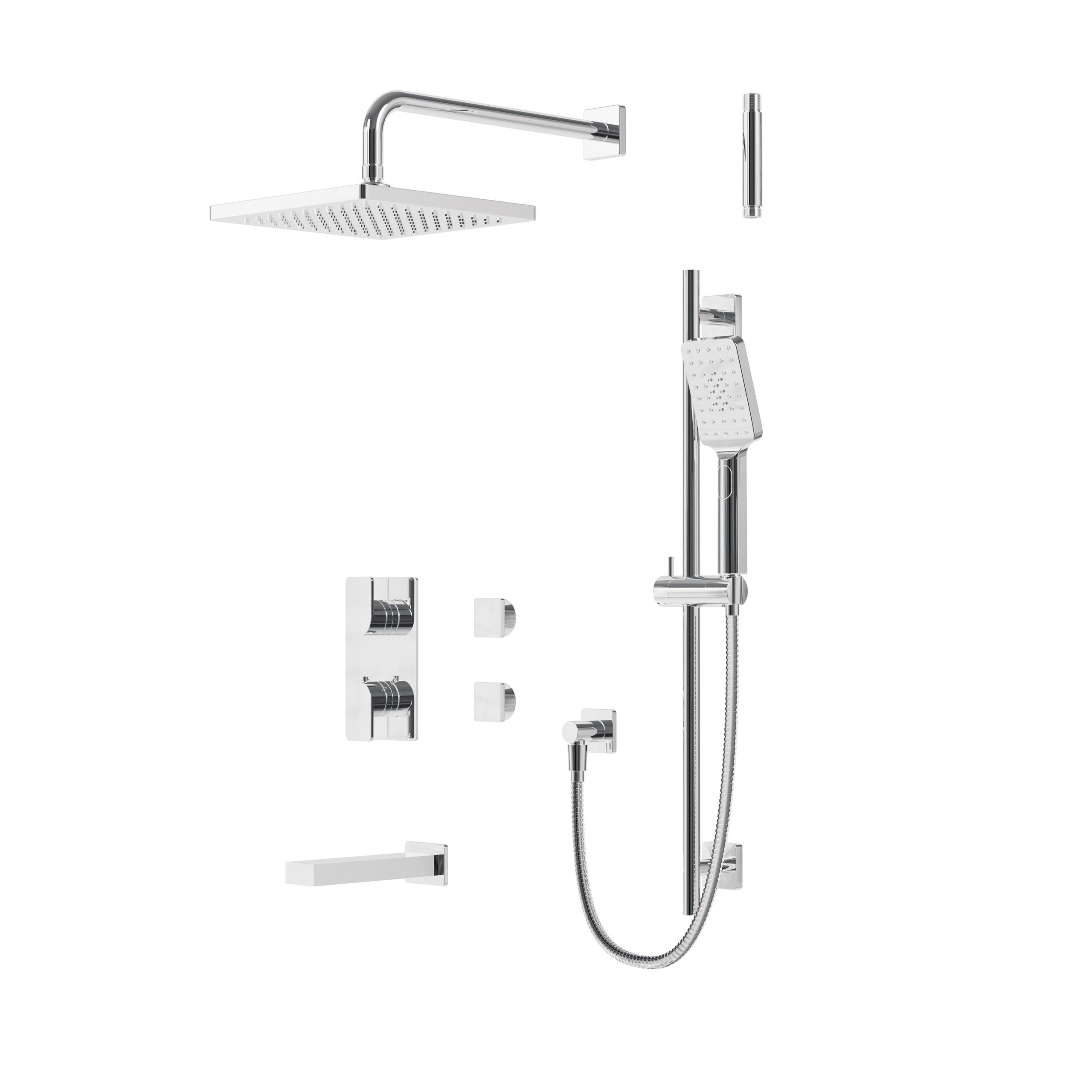 polished chrome shower kit