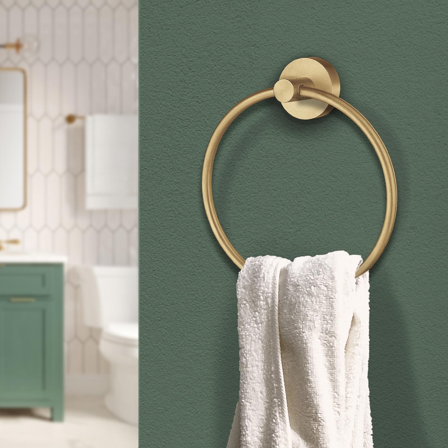 brushed brass towel ring