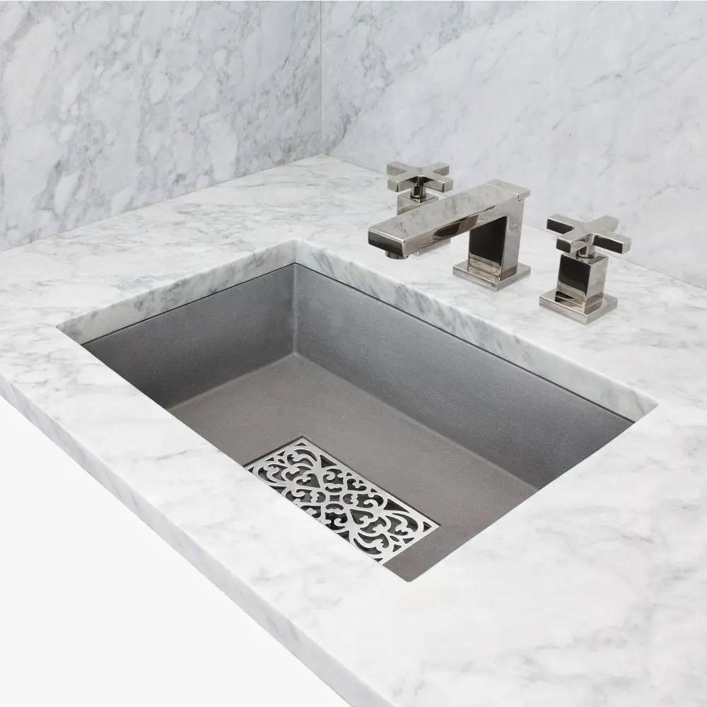gray concrete sink