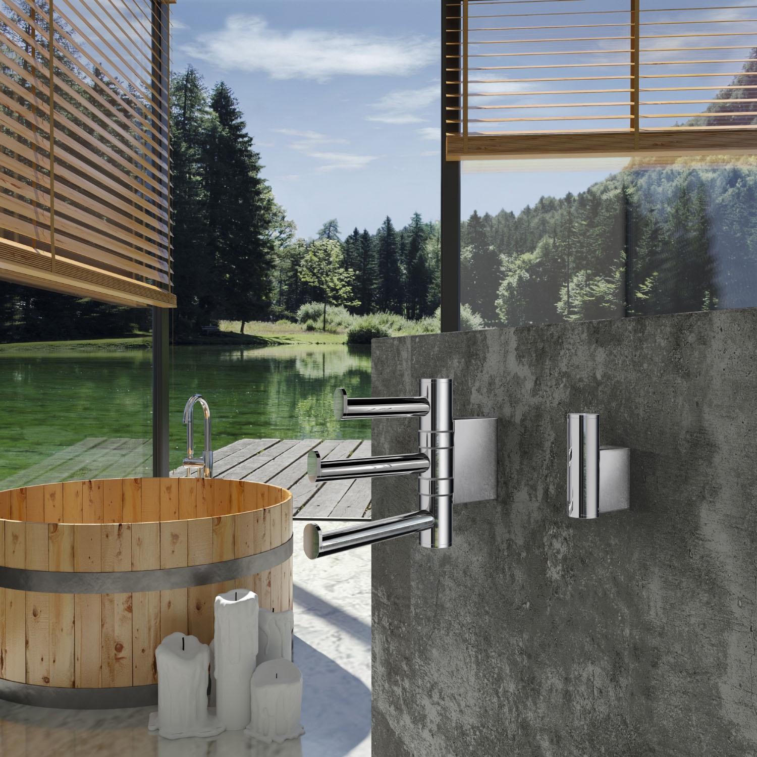 polished chrome triple hook