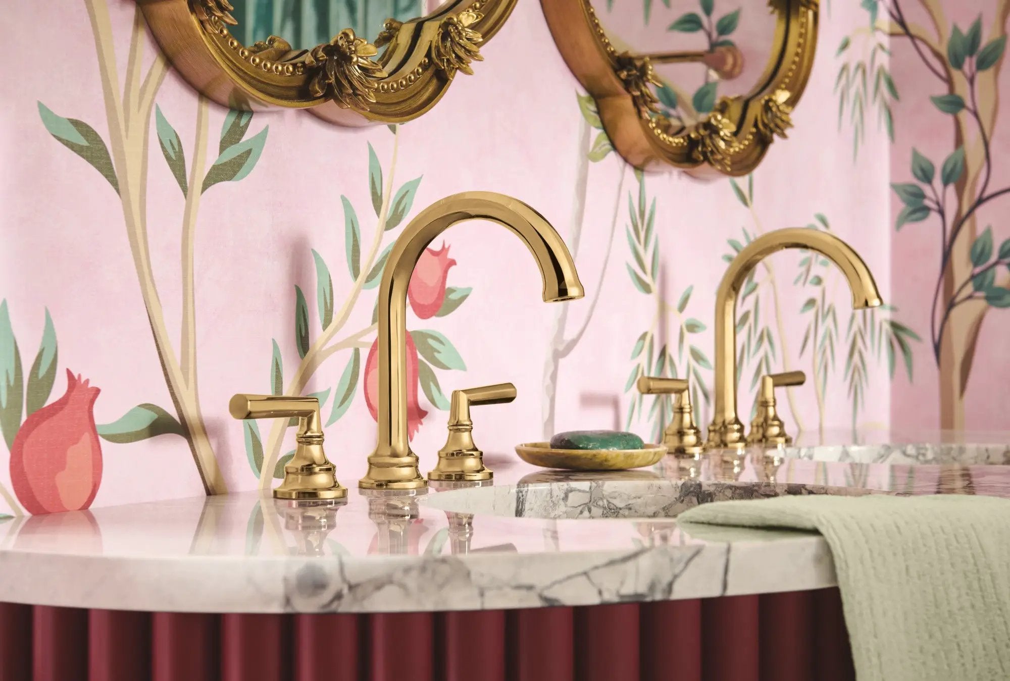 polished gold faucet