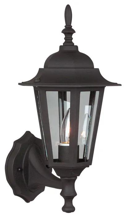 Craftmade Straight Glass Cast 1 Light Small Outdoor Wall Lantern - Textured Black by Craftmade