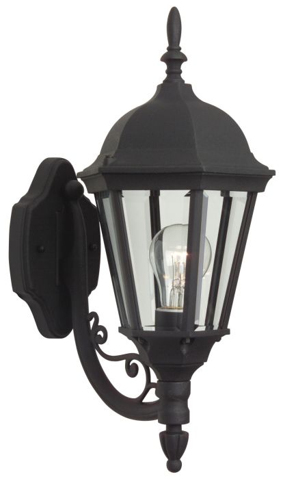 Craftmade Straight Glass Cast 1 Light Small Outdoor Wall Lantern - Textured Black