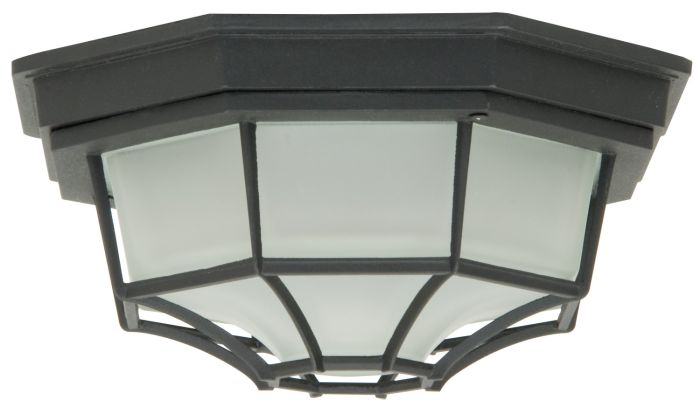Craftmade Octagonal Bulkhead Small Flush/Wall Mount Light- Textured Black