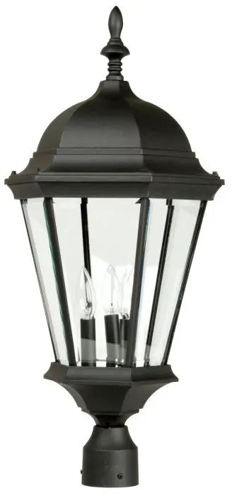 Craftmade Straight Glass Cast 3 Light Outdoor Post Mount - Textured Black by Craftmade