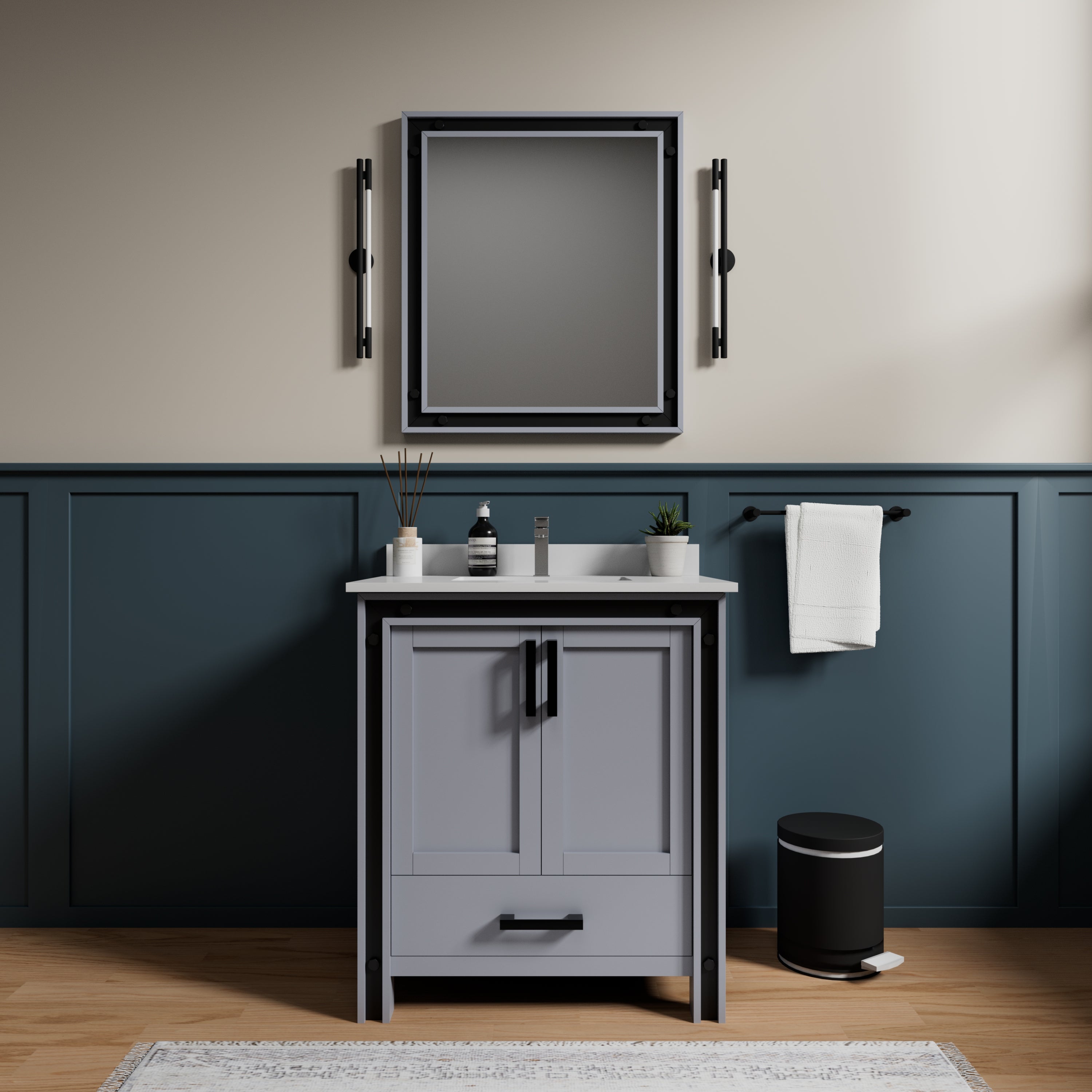 dark grey vanity