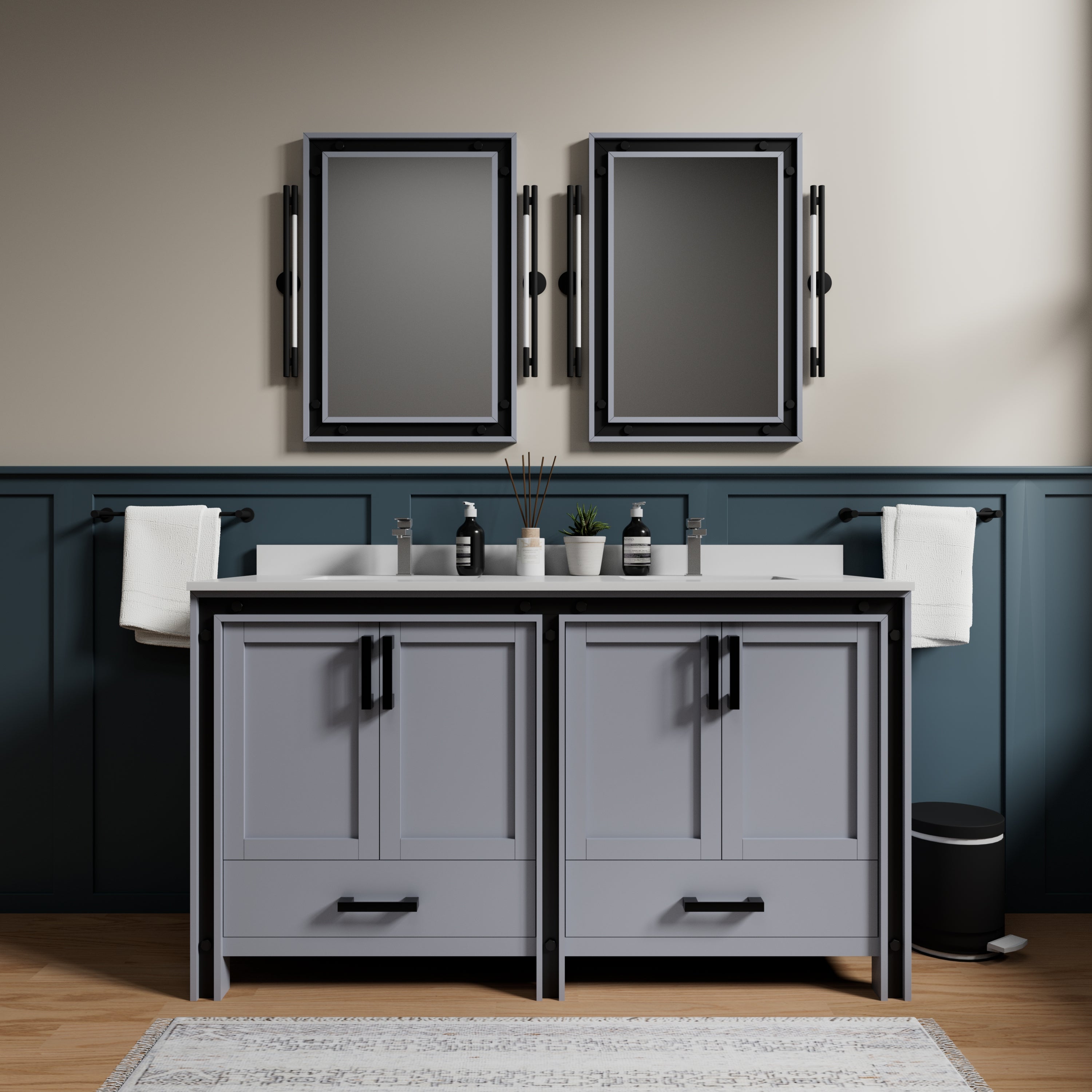 dark grey vanity