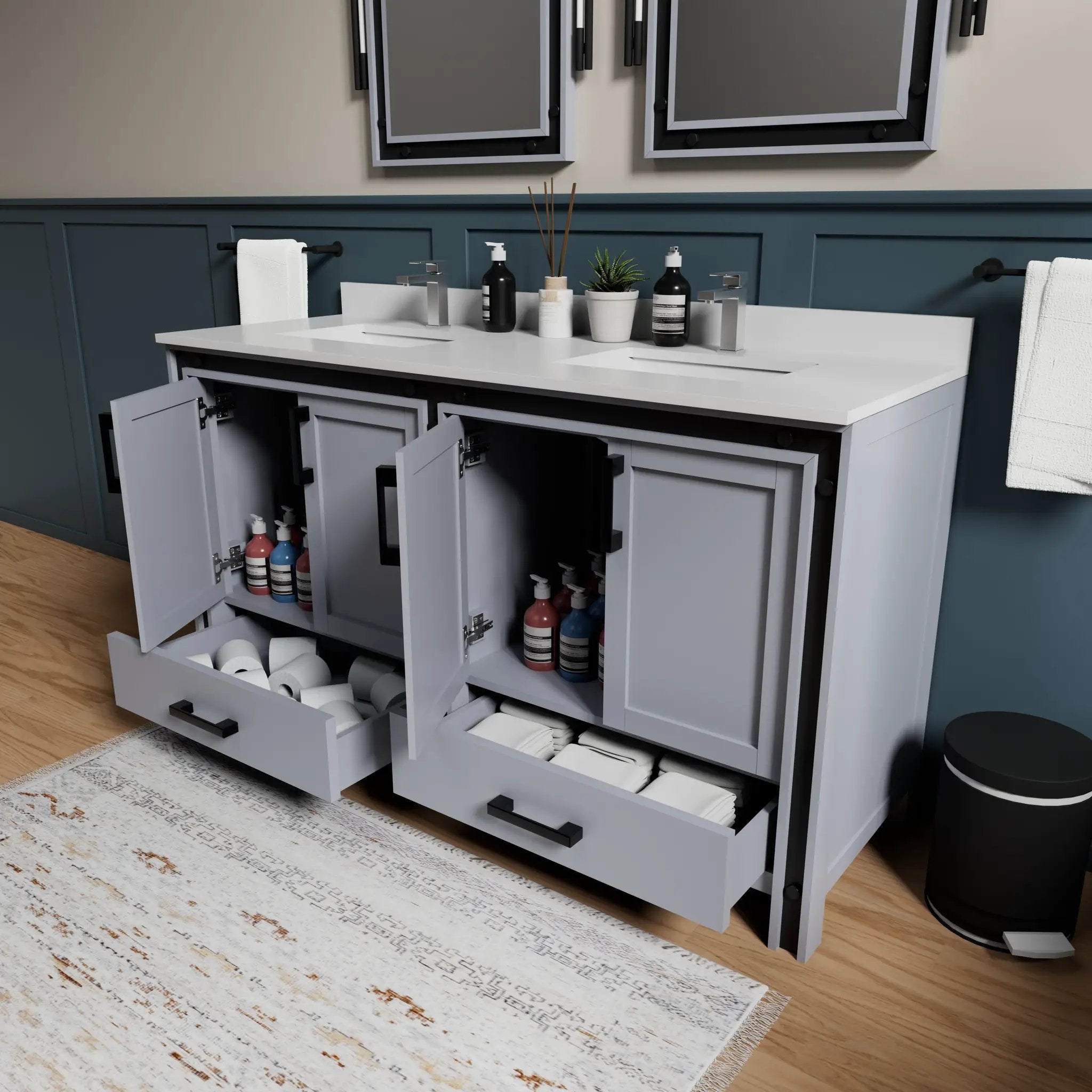 dark grey vanity
