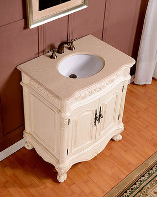 antique white vanity
