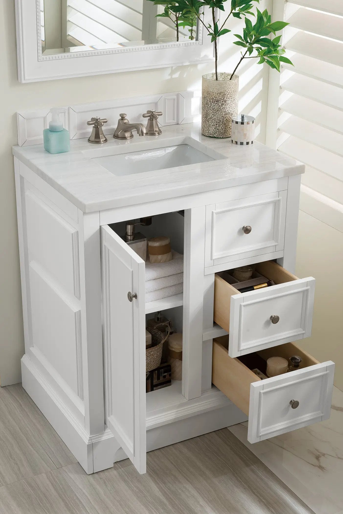 bright white vanity