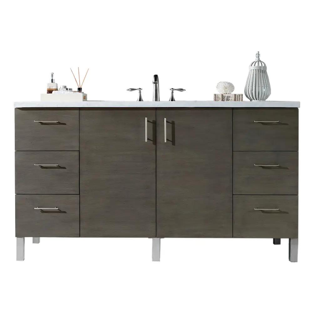 James Martin Metropolitan 60" Single Vanity Set - Silver Oak by James Martin Vanities
