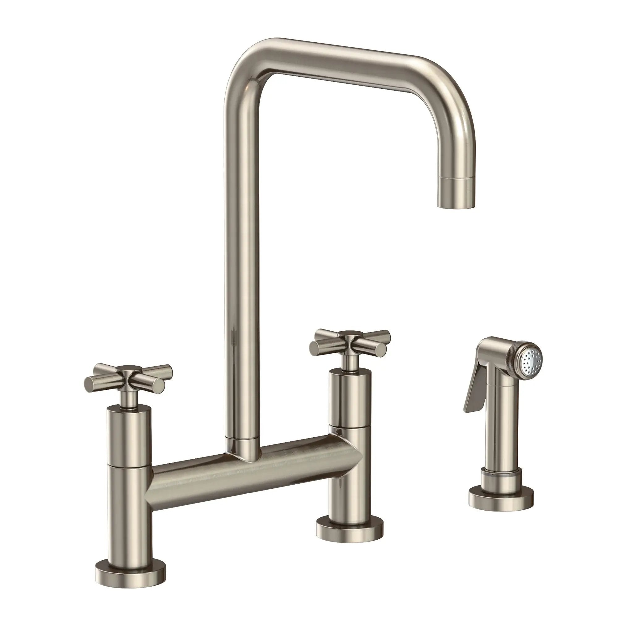 Newport Brass East Square Kitchen Bridge Faucet with Side Spray by Newport Brass