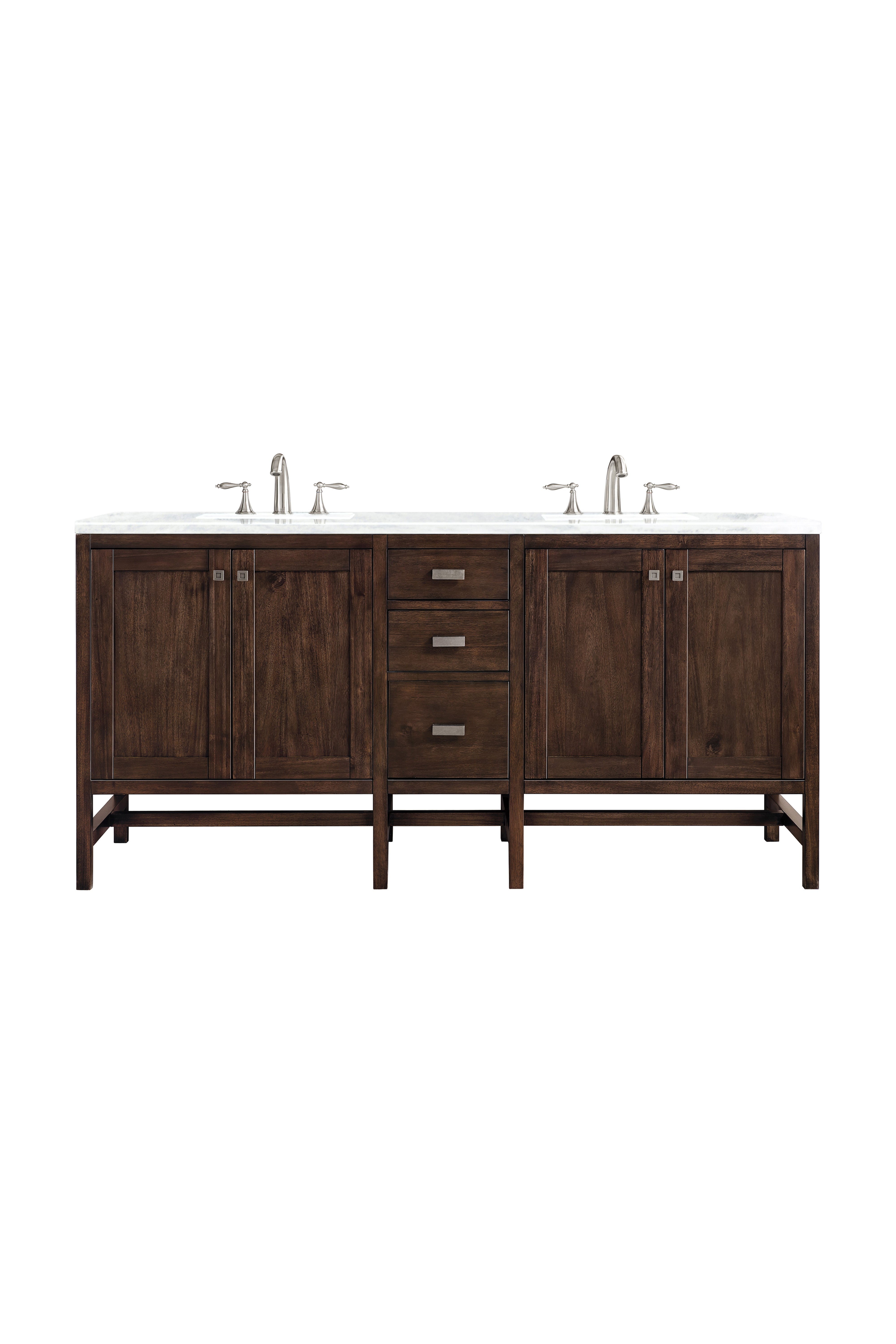 James Martin Addison 72" Double Vanity Set - Mid-Century Acacia