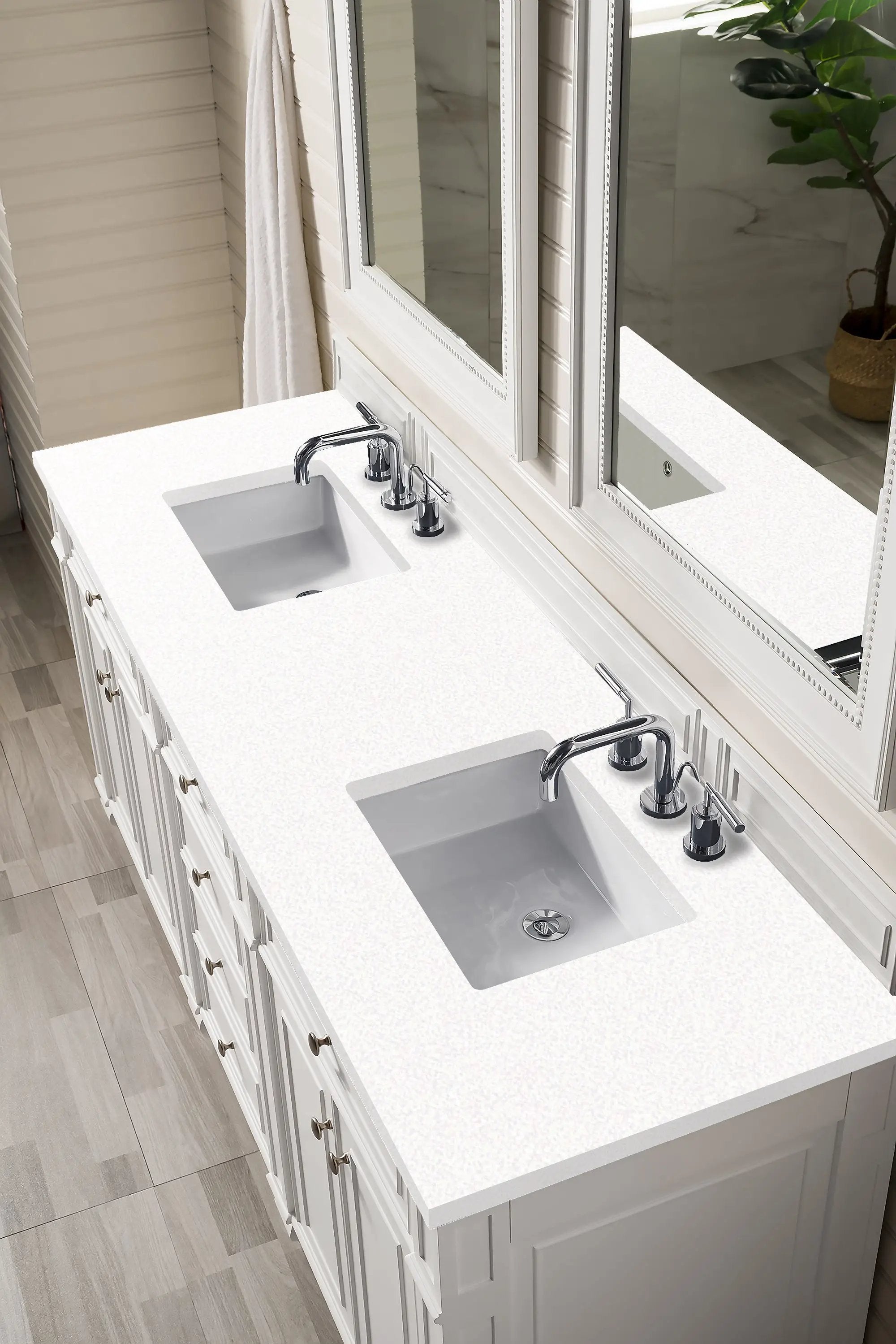 bright white vanity