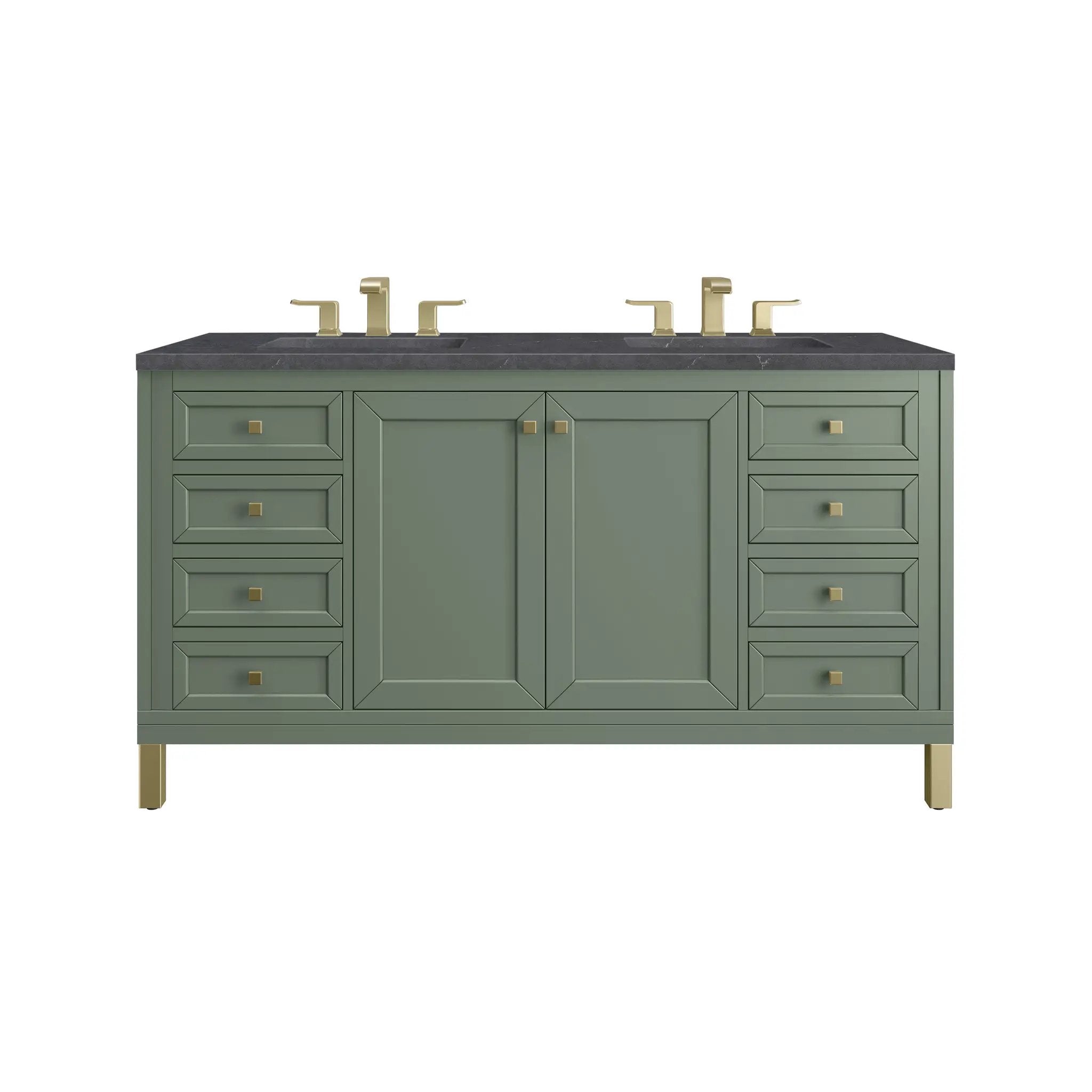 James Martin Chicago 60" Double Vanity Set - Smokey Celadon by James Martin Vanities