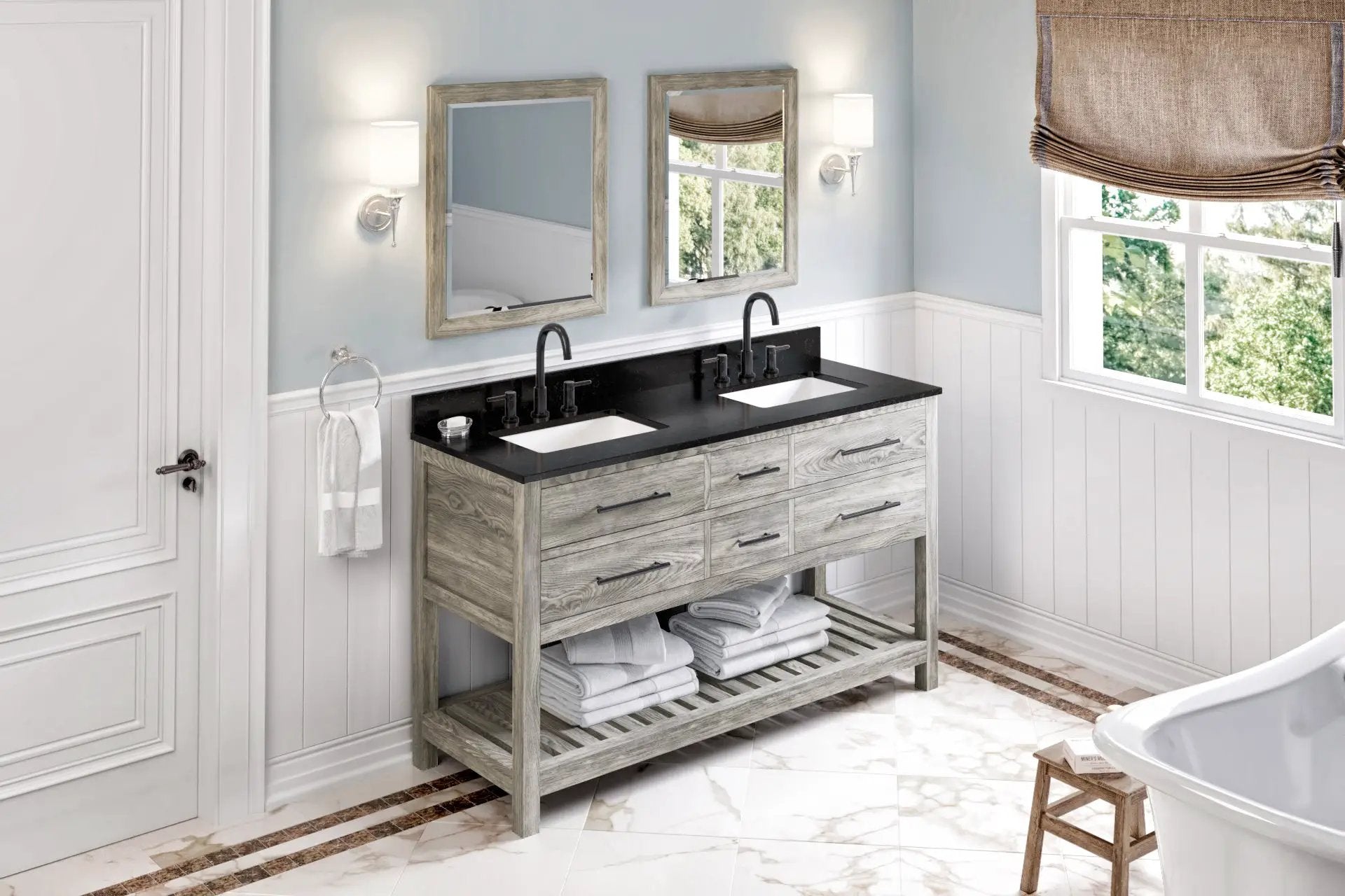 weathered grey vanity