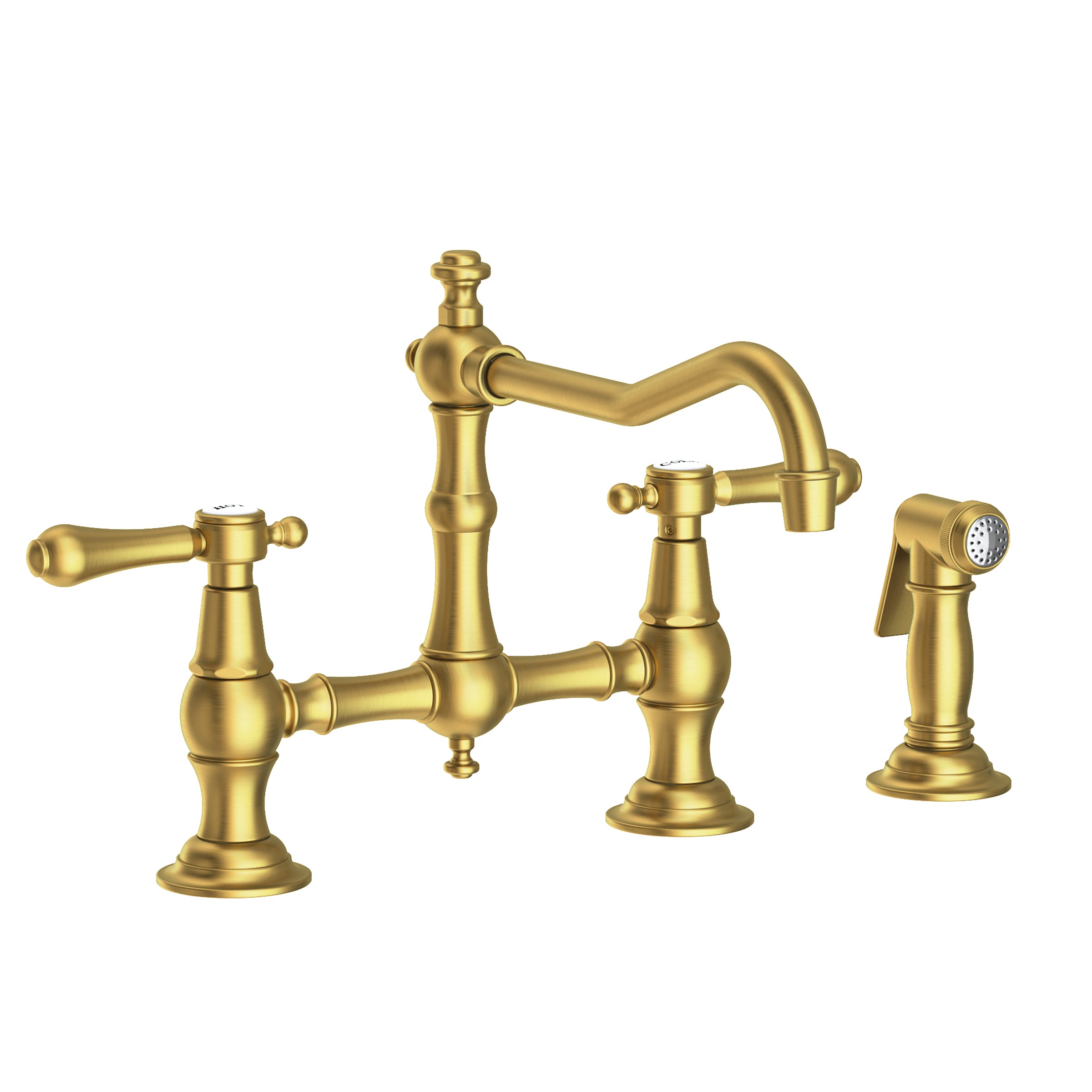 Newport Brass Chesterfield Kitchen Bridge Faucet with Side Spray
