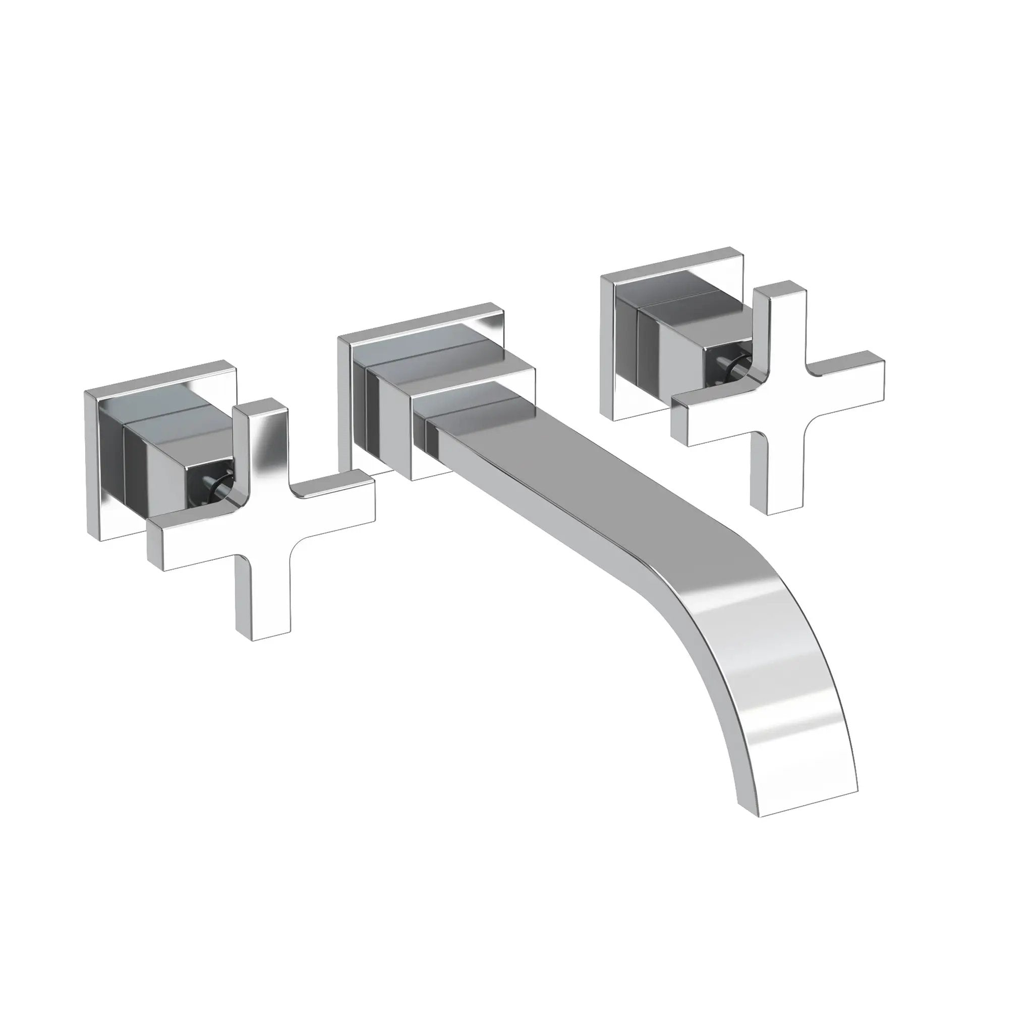 polished chrome lavatory faucet