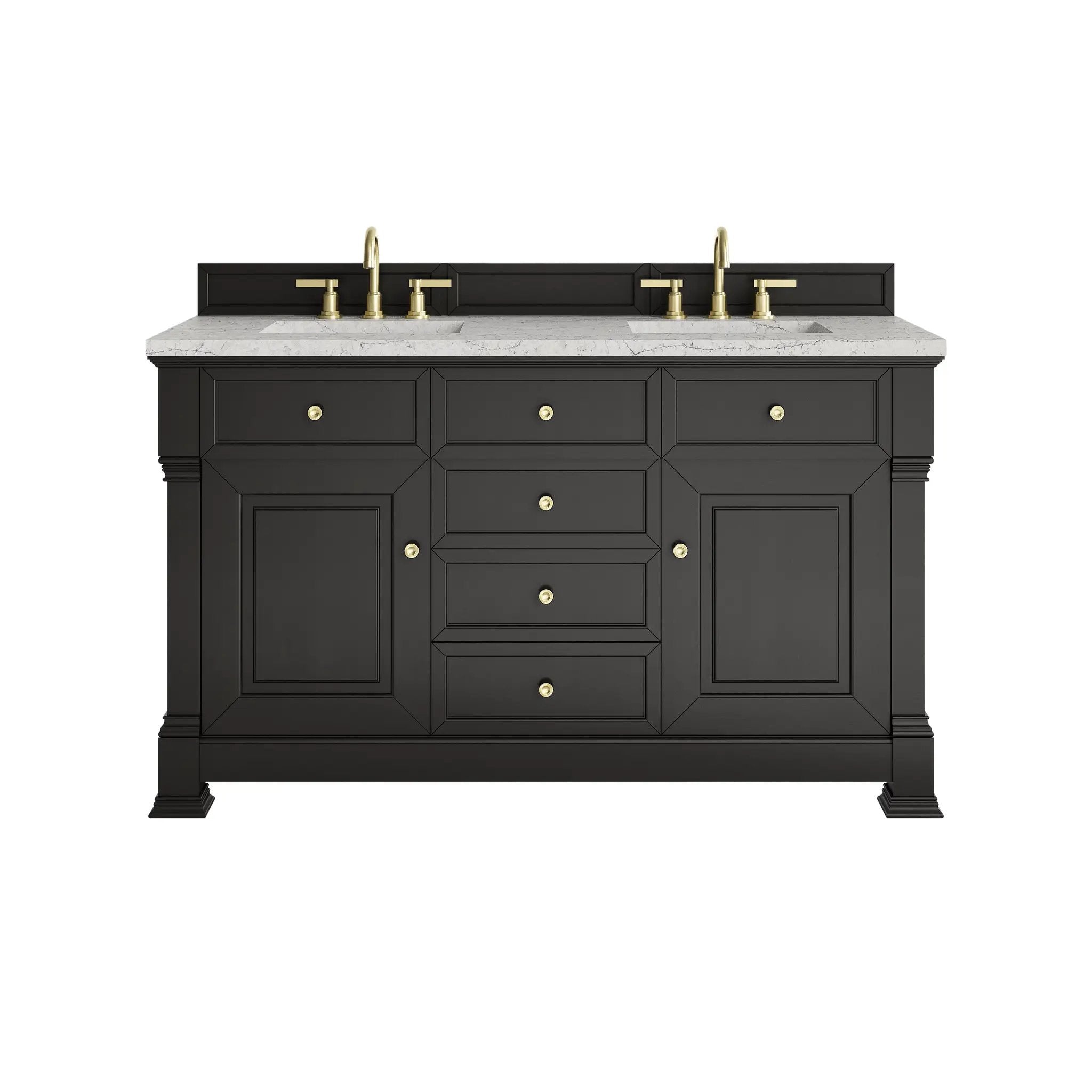 James Martin Brookfield 60" Double Vanity Set - Black Onyx by James Martin Vanities